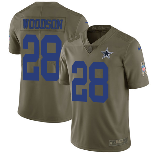 Nike Cowboys #28 Darren Woodson Olive Men's Stitched NFL Limited Salute To Service Jersey